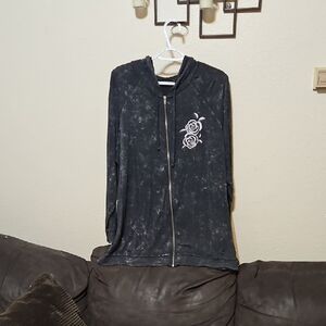 Lovesick Black Hoodie with White Rose Design